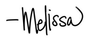 Melissa spelled out in cursive text