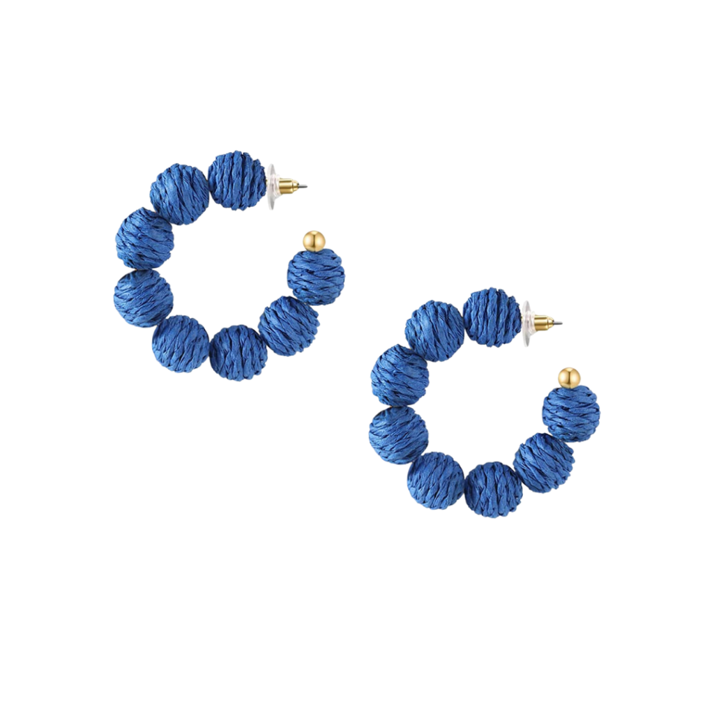 Bold blue statement earrings