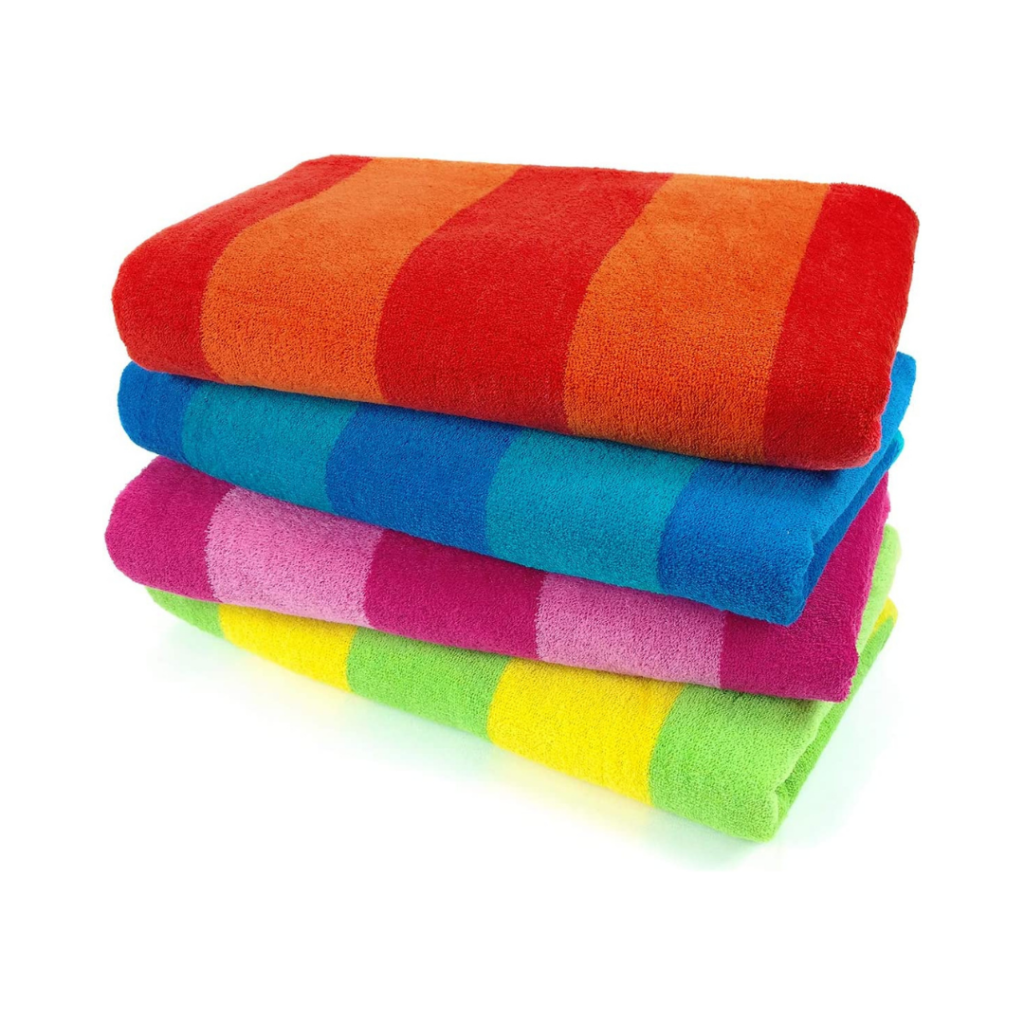 Stripped colorful beach towels